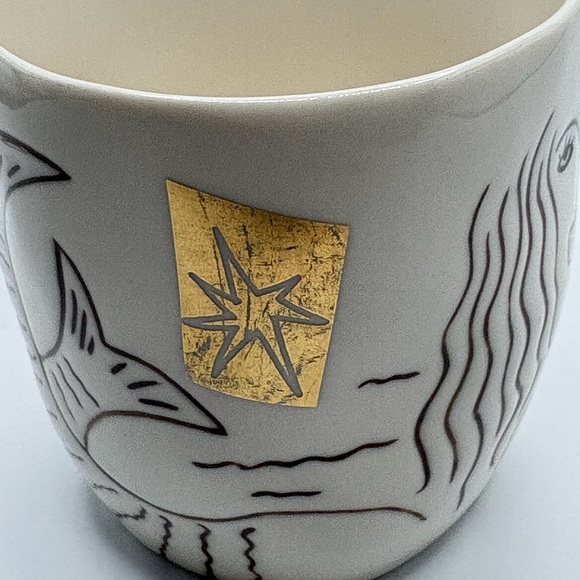 Starbucks 2013 Anniversary Mug Bone China Etched Siren Mermaid White Gold READ - Picture 14 of 15